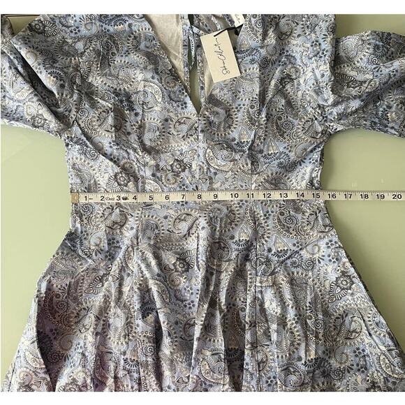 New Sokie Collective Long Sleeve Mini Dress in Blue Paisley Women's Size M - Picture 10 of 10